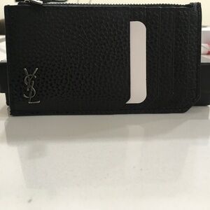 Saint Laurent  leather zip coin card holder